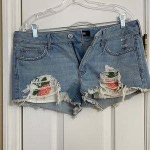 Express Floral Jean Shorts